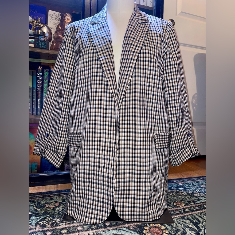 VICI Downtown Brooklyn Pocketed Plaid Blazer Lightweight